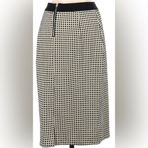 Premise Studio Elegant Black and Cream checkered pencil Skirt
